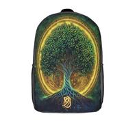 kaiyun Sac À Dos Arbre de vie lumineux Pour Enfants,Cartable École Garçons Filles,Lumières vertes et bleues,Sac De Sport Rucksack Réglables Avec Poche 17inch