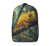 kaiyun Sac À Dos Caméléon Pour Enfants,Cartable École Garçons Filles,Branche de jungle,Sac De Sport Rucksack Réglables Avec Poche 17inch