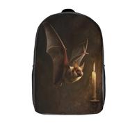 kaiyun Sac À Dos Chauves-souris vampires, bougies dorées Pour Enfants,Cartable École Garçons Filles,Sac De Sport Rucksack Réglables Avec Poche 17inch