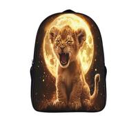 kaiyun Sac À Dos Petit Lionà la Bouche Légèrement Ouverte Pour Enfants,Cartable École Garçons Filles,Glowing Full Lune,Sac De Sport Rucksack Réglables Avec Poche 16 inch