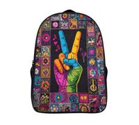 kaiyun Sac À Dos Un motif patchwork Pour Enfants,Cartable École Garçons Filles,Geste de la main,Sac De Sport Rucksack Réglables Avec Poche 16 inch