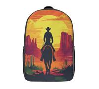 kaiyun Sac À Dos Vacheboys on Chevalback Pour Enfants,Cartable École Garçons Filles,Spectacular Views of The Desert Cielline,Sac De Sport Rucksack Réglables Avec Poche 17inch