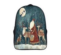 kaiyun Scène de neige classique de Noël Sacs À Dos,imprim É 3D Cartable Sac Mode Pour Maternelle Ou Primaire 39x29x16cm