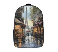 kaiyun Scène de rue parisienne Sacs À Dos,imprim É 3D Cartable Sac Mode Pour Maternelle Ou Primaire 17inch