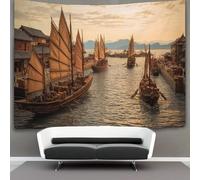 kaiyun Scène historique Tapisserie,Route maritime de la soie Décoration Murale En Tissu Pour La Chambre À Coucher Le Salon Le Dortoir,180cmx230cm