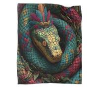 kaiyun Serpent Arc-en-Ciel enroulé Est Douce,Confortable Et Chaude, Couverture Jetée Motif 3D Couronne de Plumes d'ara,Le Lit Adapté Aux Adultes Et Aux Adolescent 80x90inch(200x230cm)