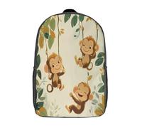 kaiyun Singe Sac À Dos Swinging on The Vigne Cartable Scolaire Boucle De Réglage Sac A Dos Filles Garçons Pour Enfants Mignon Sac Scolaire 17inch