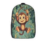 kaiyun Singe Sac À Dos Unisexe Loisir Backpack Garçons École Sacs Filles Swinging on Vignes Style dessin animé Cartable Daypacks Adulte Léger 17inch