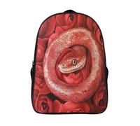 kaiyun Snake-Rose rouge Sac À Dos Filles Cartable Enfants Garçons 16 inch Grande Capacité Adolescents Sac De Voyage Scolaire Poids Léger
