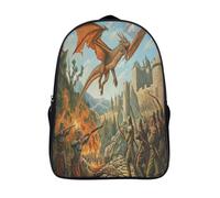 kaiyun Soldat du château, arc et flèches Sacs À Dos Étudiant Cartables Scolaires 3D Imprimé Dragon volant Sacs D'école Pour Garçons Filles 16 inch