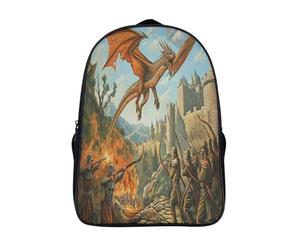 kaiyun Soldat du château, arc et flèches Sacs À Dos Étudiant Cartables Scolaires 3D Imprimé Dragon volant Sacs D'école Pour Garçons Filles 16 inch