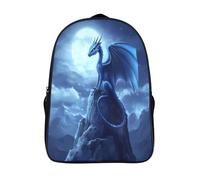 kaiyun Sommet de montagne sous Clair de lune Sac À Dos Enfant Garçon Et Fille Cartable,Cute Dragon bleu De Sac Dos De Grande Capacité Les Bon Pour L'école Et Les Voyages 16 inch