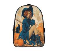 kaiyun Sorcière africaine Cartable Autumn Leaves SChattered on The Ground Imprimé 3D Sac À Dos Pour Ordinateur Portable Unisexe Pour Enfants/étudiants/Adultes 16 inch