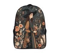 kaiyun Sorcière dans une scène de fête d'automne Sacs À Dos,imprim É 3D Cartable Sac Mode Pour Maternelle Ou Primaire 16 inch