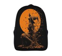 kaiyun Sorcière observant la lune la nuit avec des chauves-souris Sac A Dos Ecole Primaire,Sac À Dos Pour Enfants - Sac De Livre D'école Adolescents Con Boucle De Réglage 16 inch