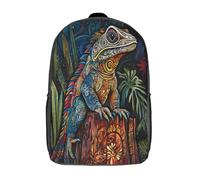 kaiyun Sphénodon de Nouvelle-Zélande Sac À Dos D'écolier,imprimé En 3D,Souche d'arbre Cartables Scolaires Enfants,Grande Capacité,pour Voyage,léger 17inch