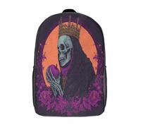 kaiyun Squelette portant une couronne et une cape noireSacs À Dos Pour Enfants École, Grande Capacité Adolescents Sac À Garçons Filles Voyage 17inch