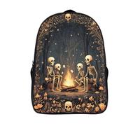 kaiyun Squelettes près du feu de joie Sac À Dos Enfant,Léger Mignon Cartable Garçons Filles Étudiant Utilisation Quotidienne Sac 16 inch
