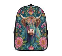 kaiyun Strange Highland Chattle Sac À Dos Enfant,Léger Mignon Cartable Garçons Filles Étudiant Utilisation Quotidienne Sac 16 inch