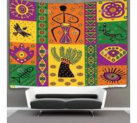 kaiyun Style africain Tapisserie Art Tribal Suspendu Au Mur Chambre À Coucher,salon,dortoir,esthétique,décoration Murale 130cmx150cm