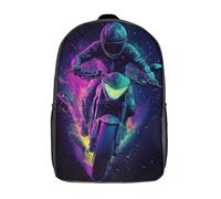 kaiyun Style artistique couleur néon Sacs À Dos,Fast-moving Electric Moto Cartable Avec Boucle De Réglage Pour Garçons Et Filles,17inch Léger Décontracté Sac De Voyage