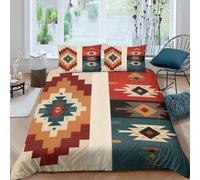 kaiyun Style géométrique Traditionnel du désert du Sud-Ouest Set Housse De Couette Literie Housse en Microfibre De Couette avec Taies d'oreiller, Impression 3D King(220x240cm)