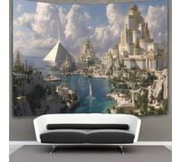 kaiyun Style grec antique Tapisserie Chambre Esthétique - Murale Indépendante Décoration De Salle Couvre-lit Architecture emblématique Tenture Murale, Art Mural 180cmx230cm