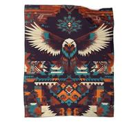 kaiyun Style Indien Plaids Doux Et Chauds Aigle en vol Couverture Imprimée pour Lits Et Canapés 40x50inch(100x130cm)