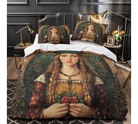 kaiyun Style médiéval Ensemble De Literie en Microfibre Déesse of Courtship Motif Housse De Couette Et Taies d'oreiller Imprimées en 3D pour Enfants Super King(260x220cm)
