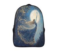 kaiyun Style peinture à l'huile Sacs À Dos,Fairies Dancing in The Forêt Under The Moonlight Cartable Avec Boucle De Réglage Pour Garçons Et Filles,16 inch Léger Décontracté Sac De Voyage