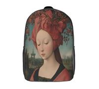 kaiyun Style Renaissance Sac À Dos Cartable Belle femme BackpacK Scolaire Enfants Portable Léger Et Design Respirant Unisexe 17inch College Pack