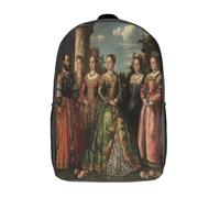 kaiyun Style Renaissance Sac À Dos Cartable Reine et Roi BackpacK Scolaire Enfants Portable Léger Et Design Respirant Unisexe 17inch College Pack