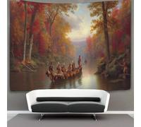 kaiyun Style Renaissance Tenture Murale Tapisserie,Marchands européens conduisant des canoës en bois Décoration Murale,art Mural Au Plafond 130cmx150cm