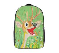 kaiyun Sunshine Meadow Décontractée Sac À Dos Enfants Cartables Playful And Shouting Cerf Fille Garçons Sac D'école Pour Scolaire Ou Voyage 17inch