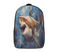 kaiyun Super requin blanc Sacs À Dos,Mégalodon Voituretable Avec Boucle De Réglage Pour Garçons Et Filles,17inch Léger Décontracté Sac De Voyage