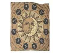 kaiyun Symboles astrologiques Édredon | Design Mystique Vintage Couverture De Canapé | Housse De Voyage Douce Et,60x80inch(150x200cm)