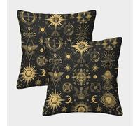 kaiyun Symboles d'alchimie Housse De Coussin Bohème Taies d'oreiller Carrée Douce Imprimée Durable pour Canapé-lit Voiture 45x45cm Paquet De 2