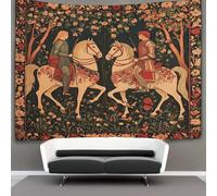 kaiyun Tapisserie Murale Décorative Chambre -Chevalier médiéval,180cmx230cm-À cheval Papier Peint Tissu - Tapestry Aesthetic Wall - Décoration Panoramique