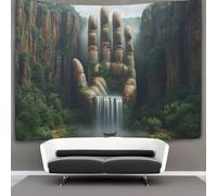 kaiyun Tapisserie Murale Décorative Chambre -Cinq doigts debout,130cmx150cm-Petite cascade Papier Peint Tissu - Tapestry Aesthetic Wall - Décoration Panoramique