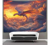 kaiyun Tapisserie Murale Décorative Chambre -Dragon,70cmx100cm-Vol Above The Clouds Papier Peint Tissu - Tapestry Aesthetic Wall - Décoration Panoramique