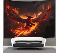 kaiyun Tapisserie Murale Décorative Chambre -Oiseau de feu mythique,100cmx150cm-Créature mythique fantastique Papier Peint Tissu - Tapestry Aesthetic Wall - Décoration Panoramique