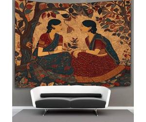 kaiyun Tapisserie Murales,Dialogues féminins dans divers styles artistiques, De Décoration,Plaque De Pique-Nique Décoration Murale Plafond Art Mural 150cmx200cm