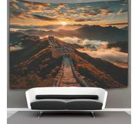 kaiyun Tapisserie Murales,La Grande Muraille of China,Soleilrise And Coloré Clouds De Décoration,Plaque De Pique-Nique Décoration Murale Plafond Art Mural 70cmx100cm