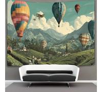 kaiyun Tapisserie Murales,Plantation de thé vert, montgolfière, De Décoration,Plaque De Pique-Nique Décoration Murale Plafond Art Mural 70cmx100cm