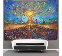 kaiyun Tapisserie Murales,Seeds And The Arbre de vie,Plantes vibrantes De Décoration,Plaque De Pique-Nique Décoration Murale Plafond Art Mural 180cmx230cm