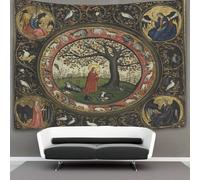 kaiyun Tapisserie Murales,Style médiéval,People And Animaux De Décoration,Plaque De Pique-Nique Décoration Murale Plafond Art Mural 150cmx200cm