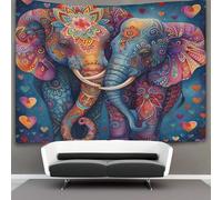 kaiyun Tapisserie Murales,Tapisserie Tenture Loving Éléphants,Art du Mandala De Décoration,Tissu D'Impression Rectangulaire Pour Salon Chambre À Coucher 70cmx100cm