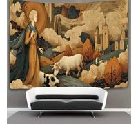 kaiyun Tapisserie Murales,Troupeau de Bétail,Medieval Hills Château De Décoration,Plaque De Pique-Nique Décoration Murale Plafond Art Mural 70cmx100cm