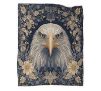 kaiyun Tête d'aigle et végétation, Style Art Populaire scandinave Couverture Imprimée en 3D Édredon en Peluche Douce pour Lits Et Canapés De Vacances,50x60inch(127x152cm)