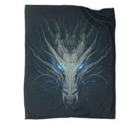 kaiyun Tête de Dragon Style Art Fantastique Imprimée Moelleuse,Douce Et Couverture en Peluche Adaptée Au Canapé-lit 40x50inch(100x130cm)